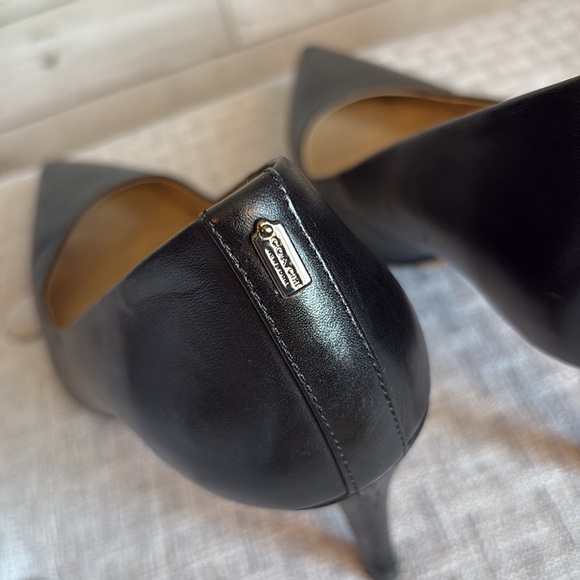 COACH Classic Black Leather Heels - Picture 9 of 12